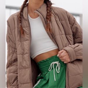NWT Free People FP Movement Pippa Packable Puffer Jacket in Tan / Khaki